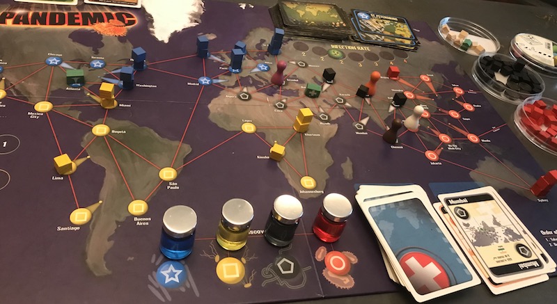 Pandemic mid game, the diseases spread